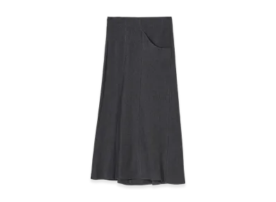 Yohji Yamamoto W/C Twill Washer L Pocket Flare Skirt "Black"