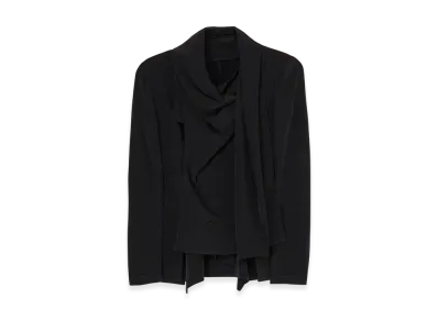 Yohji Yamamoto Ta/Pe Crepe De Chine Stole Detail Jacket "Black"
