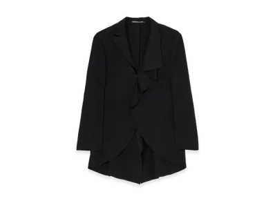 Yohji Yamamoto Ta/Pe Crepe De Chine Asm Round Hem Jacket "Black"