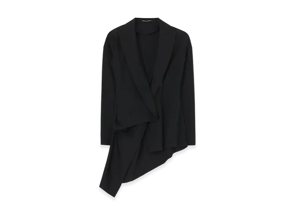 Yohji Yamamoto Gabardine Asymmetry Jacket "Black"