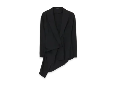 Yohji Yamamoto Gabardine Asymmetry Jacket "Black"