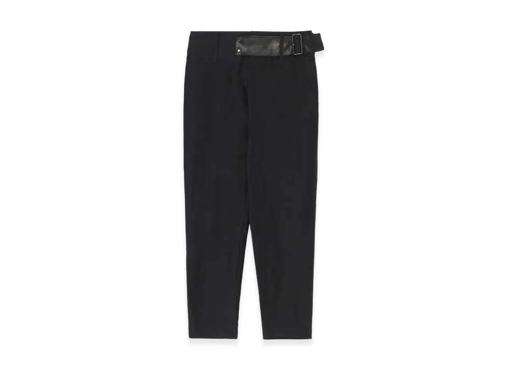 Yohji Yamamoto High Twisted Gabardine Low-Rise Belted Pants "Black"