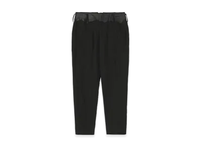 Yohji Yamamoto High Twisted Gabardine Leather Detail Pants "Black"
