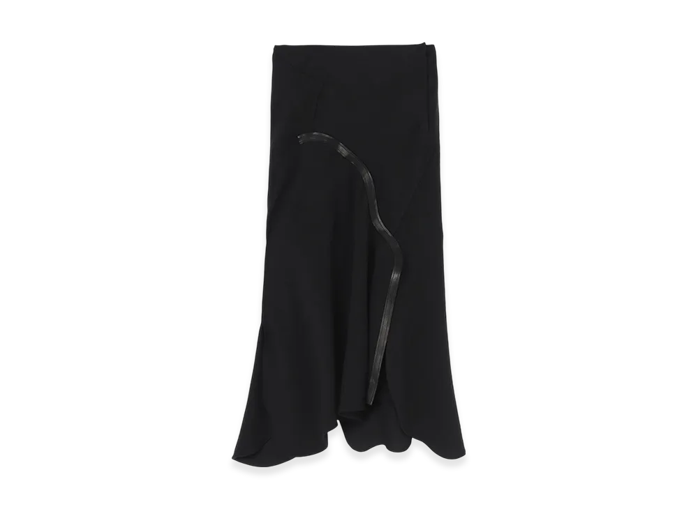 Yohji Yamamoto Untwisting Linen Cc Bias Curve Cut Skirt "Black"