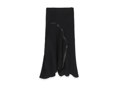 Yohji Yamamoto Untwisting Linen Cc Bias Curve Cut Skirt "Black"