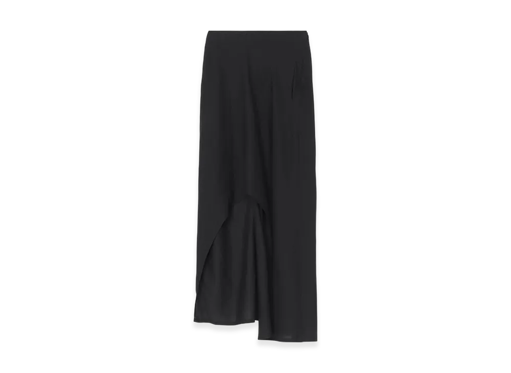 Yohji Yamamoto Cellulose/Ra Twill R Round Hem Skirt "Black"
