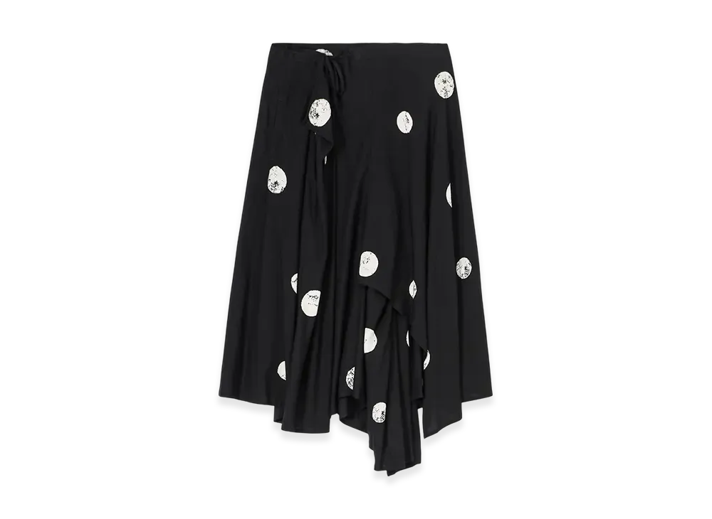 Yohji Yamamoto Discharging Dot Skirts "Black/Ivory"