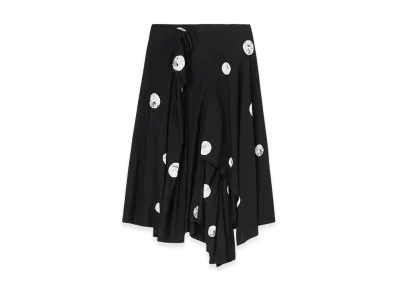 Yohji Yamamoto Discharging Dot Skirts "Black/Ivory"