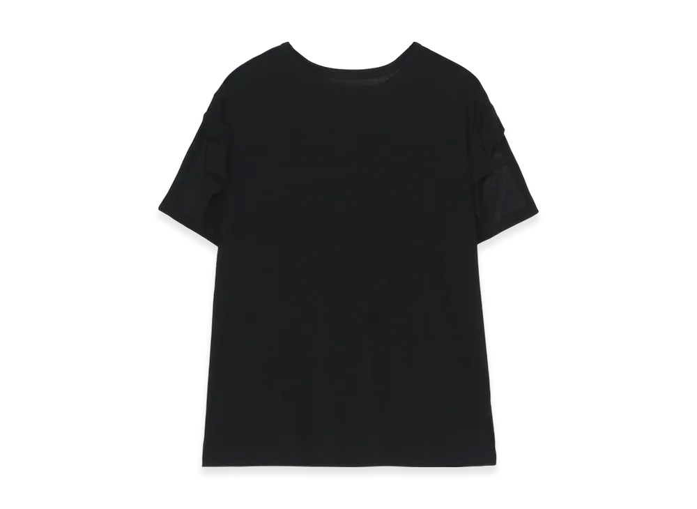 Yohji Yamamoto High Twisted Jersey Folded Short Slv Top "Black"