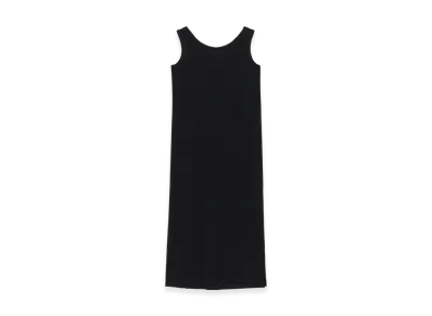 Yohji Yamamoto Cotton Single Jersey Collections Button Detail Dress "Black"