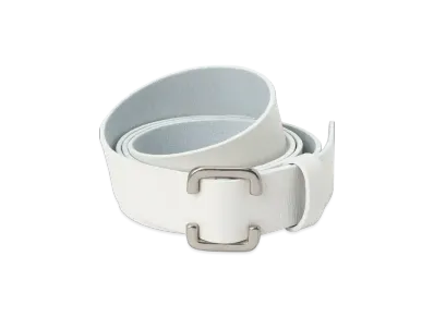 Yohji Yamamoto POUR HOMME White Leather 30Mm Free Belt "White"