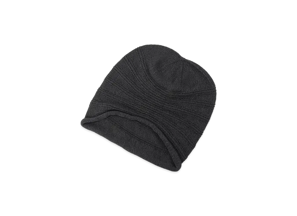 Yohji Yamamoto POUR HOMME S/C Plain Stitch Hem Roll Knit Cap "Charcoal"