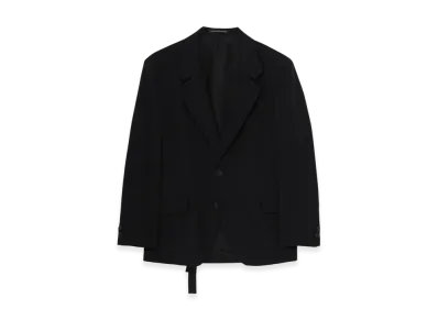 Yohji Yamamoto POUR HOMME Wool Gabardine Inner Belt Jacket "Black"
