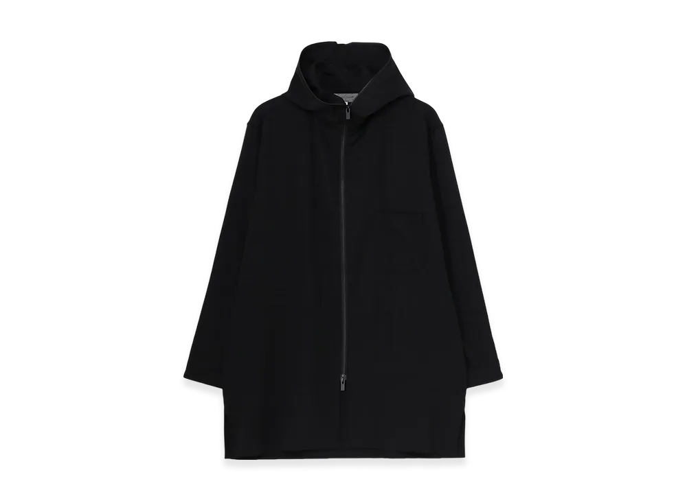 Yohji Yamamoto POUR HOMME Wool Gabardine Zipup Hooded Blouse "Black"