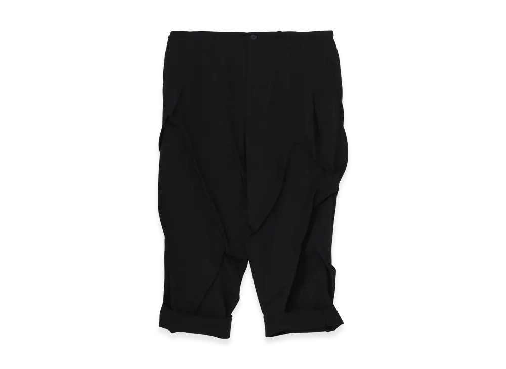 Yohji Yamamoto POUR HOMME Wool Gabardine Random Tack Pants "Black"