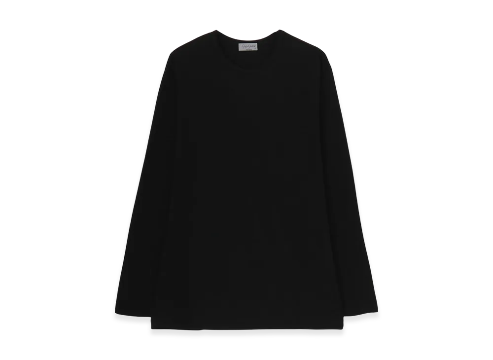 Yohji Yamamoto POUR HOMME Cotton Single Jersey Round Neck Long SLV T "Black"