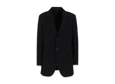 Yohji Yamamoto POUR HOMME Wool Gabardine 3Buttons Peaked Jacket "Black"