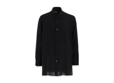Yohji Yamamoto POUR HOMME CM Cellulose Lawn Tab Collar Blouse "Black"