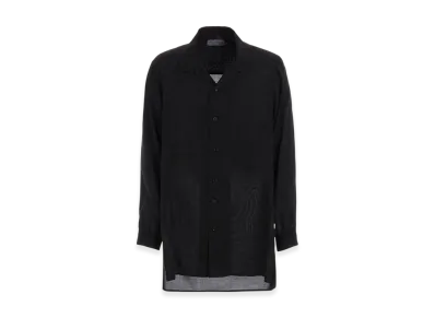 Yohji Yamamoto POUR HOMME Celllose Lawn Open Collar Blouse "Black"