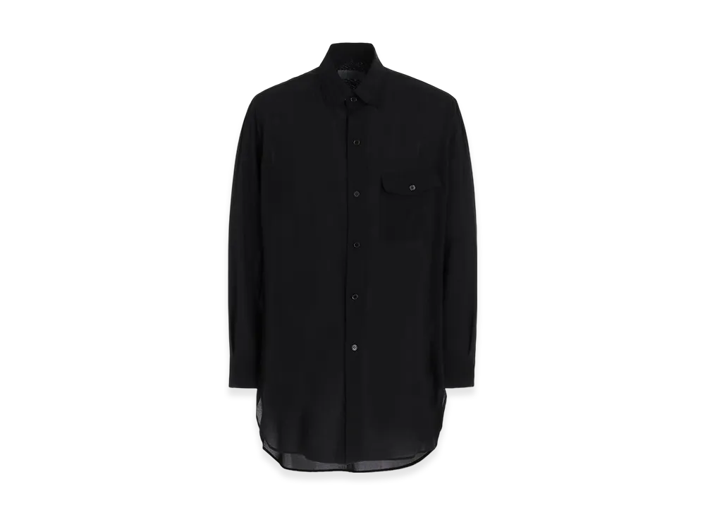 Yohji Yamamoto POUR HOMME Celllose Lawn Triple Collar Blouse "Black"