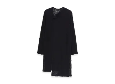 Yohji Yamamoto POUR HOMME Wrinkle Flower Shirring Unbalance LS T "Black"