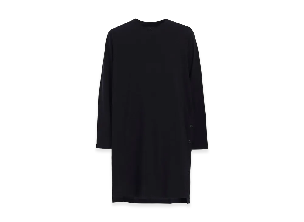 Yohji Yamamoto POUR HOMME Combed Single Jersey Single Button Henry Neck LS T "Navy"