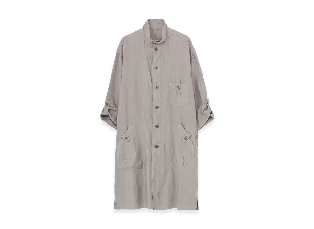 Yohji Yamamoto POUR HOMME Garment Dye Flax Shirt Coat "Gray"
