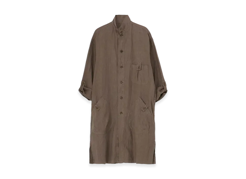 Yohji Yamamoto POUR HOMME Garment Dye Flax Shirt Coat "Khaki"