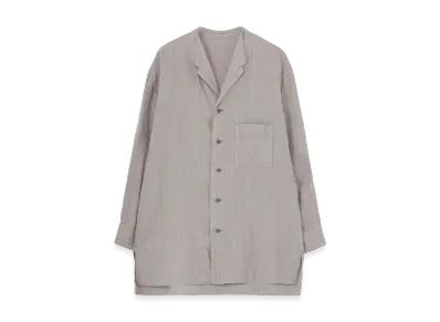 Yohji Yamamoto POUR HOMME Garment Dye Flax Notched Blouse "Gray"
