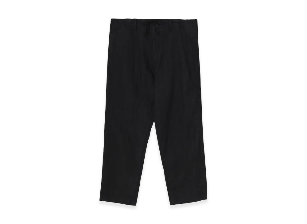 Yohji Yamamoto POUR HOMME Garment Dye Flax Draws String Pants "Black"