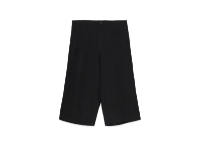 Yohji Yamamoto POUR HOMME Garment Dye Flax Wide Half Pants "Black"