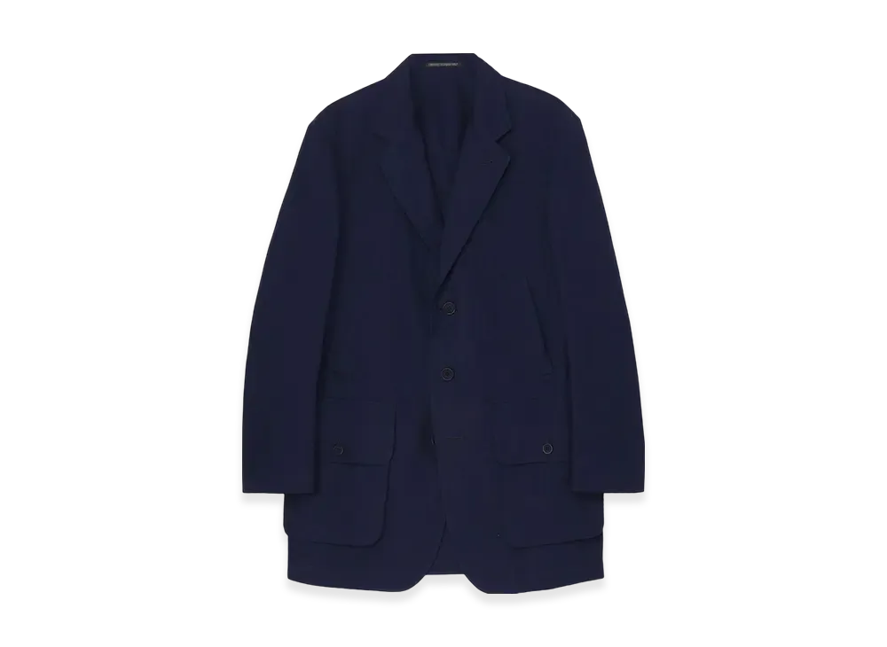 Yohji Yamamoto POUR HOMME Indigo Dyeing Cotton Linen Box Pocket Jacket "Navy"