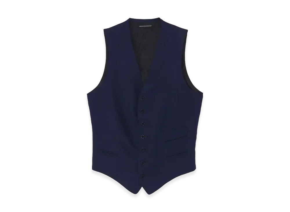 Yohji Yamamoto POUR HOMME Indigo Dyeing Cotton Linen 7Buttons Vest "Navy"