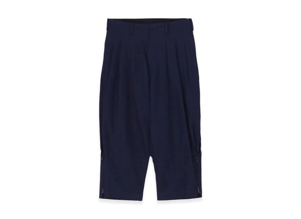 Yohji Yamamoto POUR HOMME Indigo Dyeing Cotton Linen Side Hem Zipper Pants "Navy"