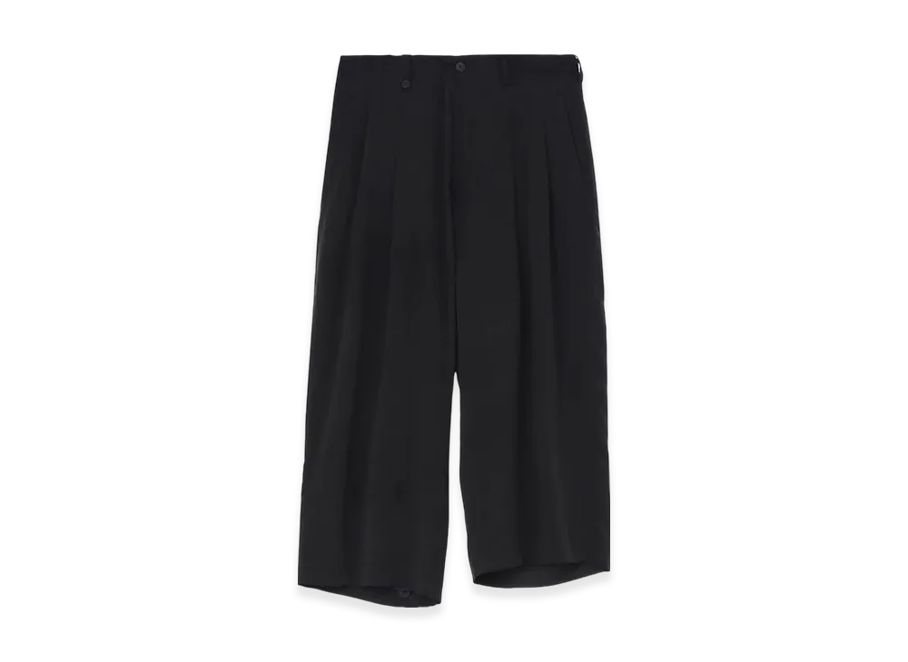 Yohji Yamamoto POUR HOMME Cellulose Ozone Paneled Hem Wide Pants "Black"
