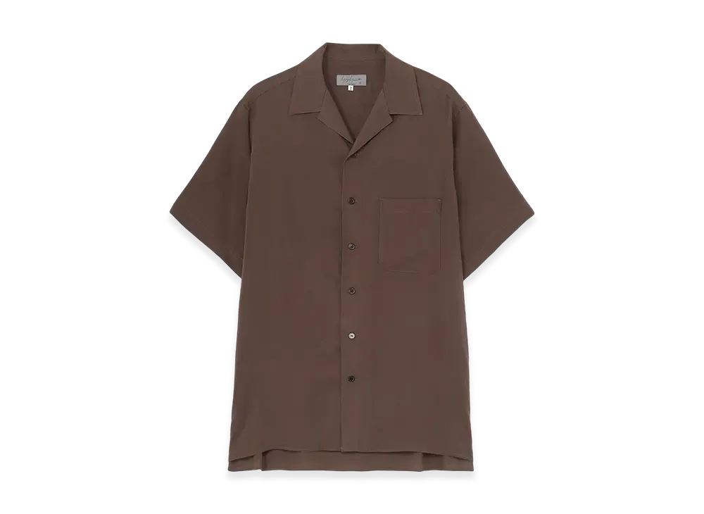 Yohji Yamamoto POUR HOMME Cellulose Lawn Open Collar Half Sleeve Shirt "Charcoal"