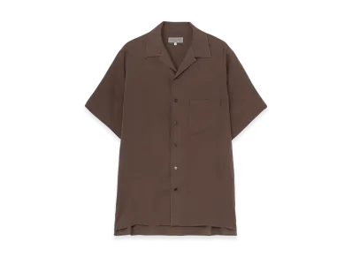 Yohji Yamamoto POUR HOMME Cellulose Lawn Open Collar Half Sleeve Shirt "Charcoal"