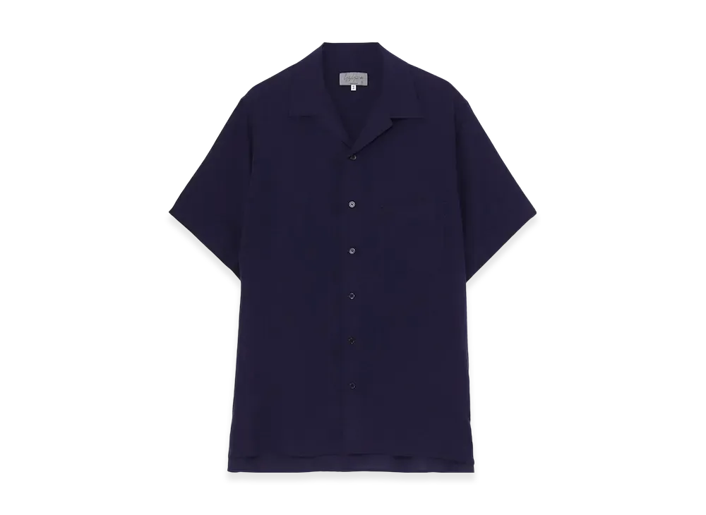 Yohji Yamamoto POUR HOMME Cellulose Lawn Open Collar Half Sleeve Shirt "Purple"