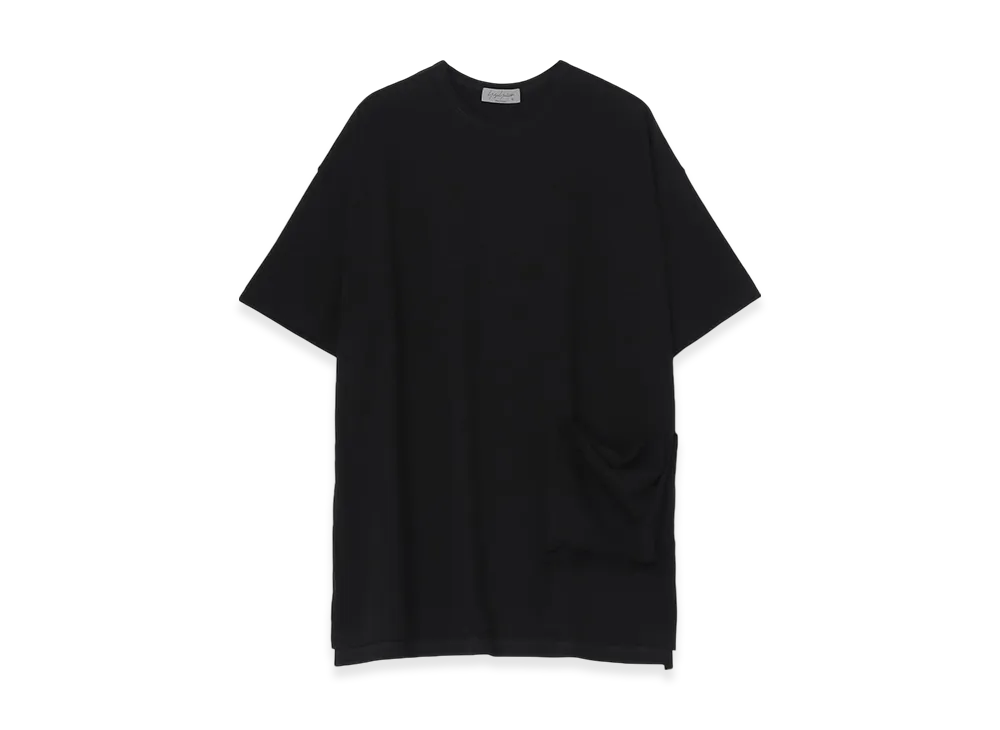 Yohji Yamamoto POUR HOMME Ultima Jersey Short Sleeve Hem Pocket T "Black"