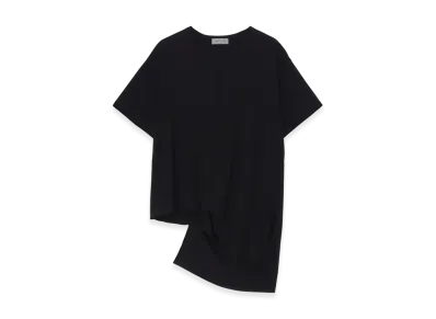 Yohji Yamamoto POUR HOMME Diorama Jersey Asymmetry Hem Short Sleeve T "Black"
