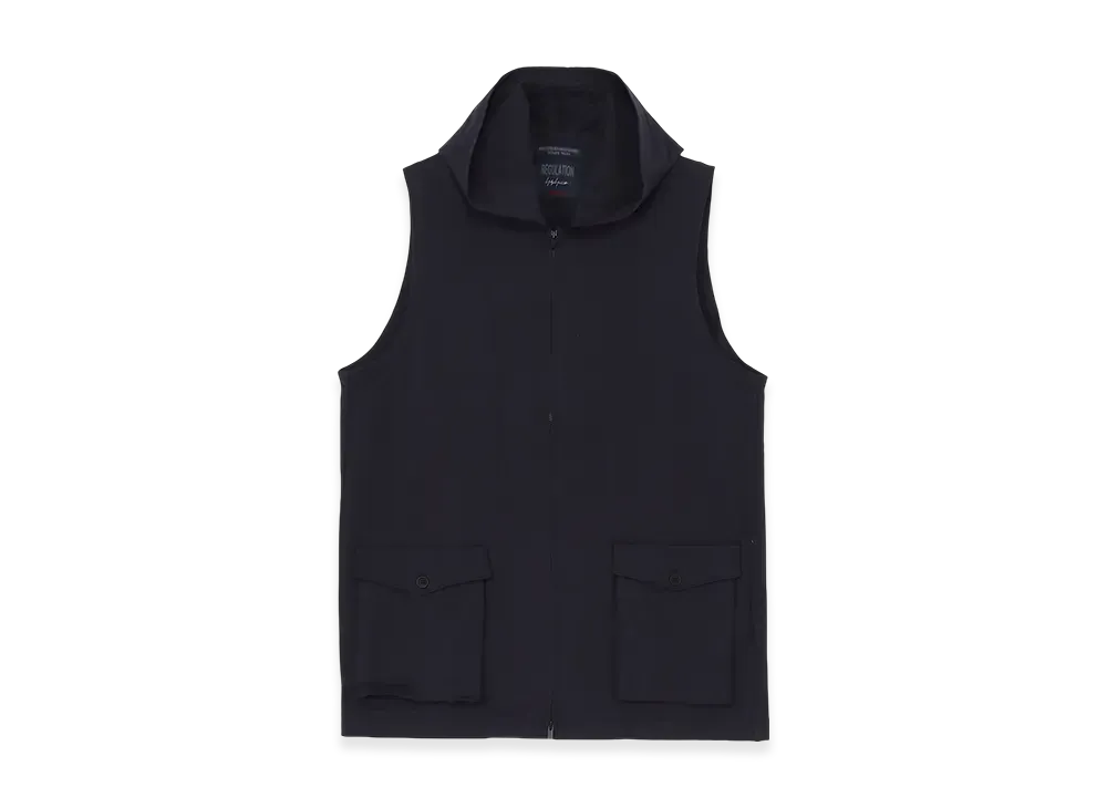 Yohji Yamamoto POUR HOMME Regulation Jersey Hooded Zipper Vest "Navy"