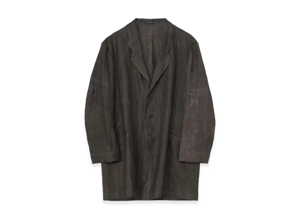 Yohji Yamamoto POUR HOMME Ink Dyed Twill Single Lapel Switching Jacket "Gray"