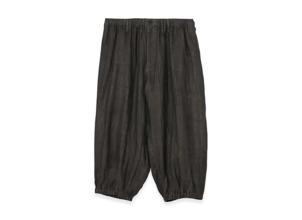 Yohji Yamamoto POUR HOMME Ink Dyed Twill Gather Cropped Pants "Gray"