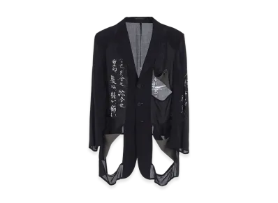 Yohji Yamamoto POUR HOMME Modal Lawn Message Printed Jacket "Black"
