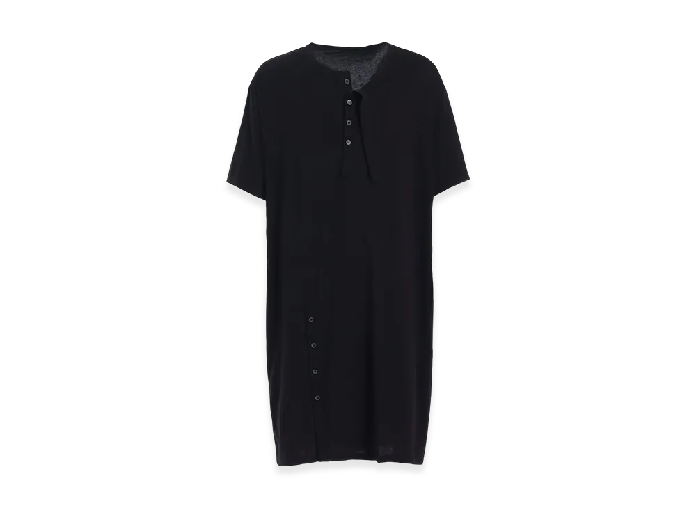 Yohji Yamamoto POUR HOMME Cotton Modal Jersey Henry Neck SS T "Black"