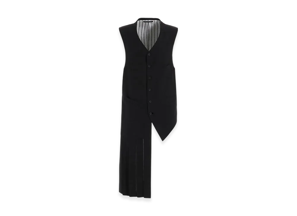 Yohji Yamamoto POUR HOMME Te Viyella Pleated Vest "Black"