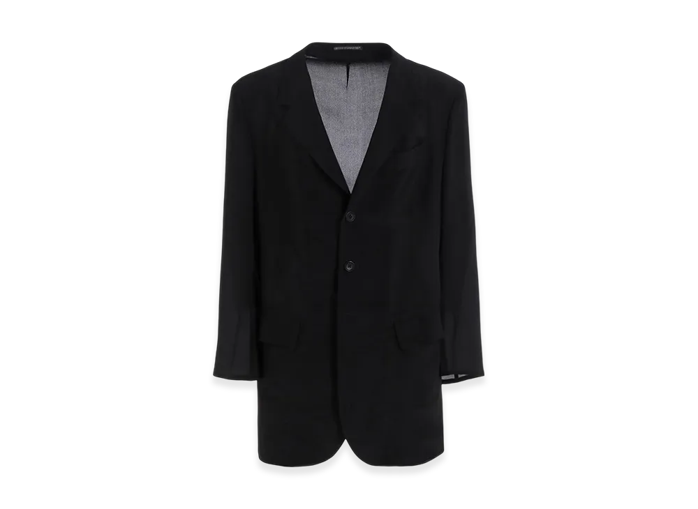 Yohji Yamamoto POUR HOMME 12M Silk Decine Back Opening Jacket "Black"