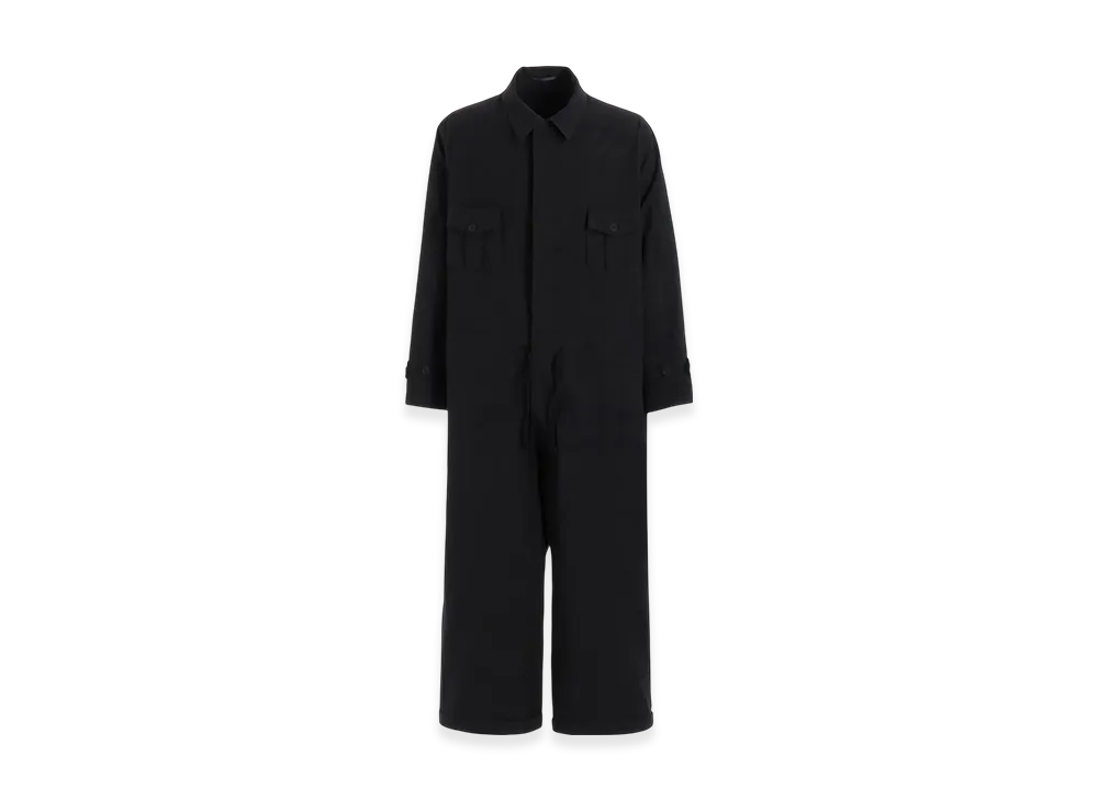 Yohji Yamamoto POUR HOMME C/Zaza Cloth Double Placket Jumpsuit "Black"