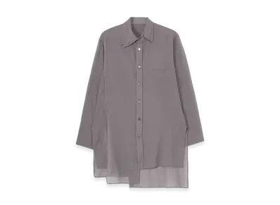 Yohji Yamamoto POUR HOMME Gray Chiffon R Double Layer Asymmetry Blouse "Grey"