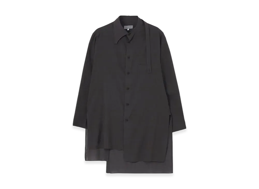 Yohji Yamamoto POUR HOMME 80C/S Loan Asymmetry Collar Blouse "Black"